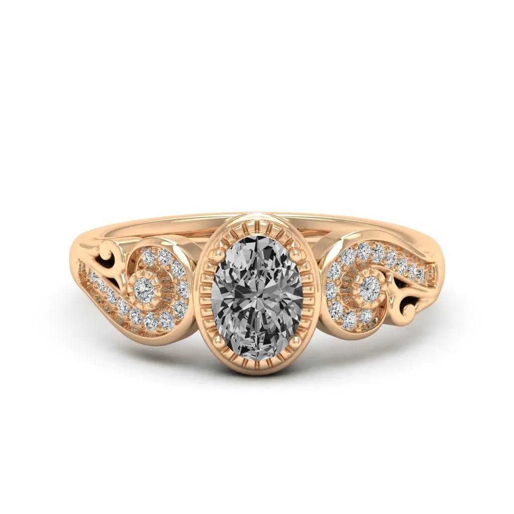1.05 d.e.w cts Hailey Moissanite Ring