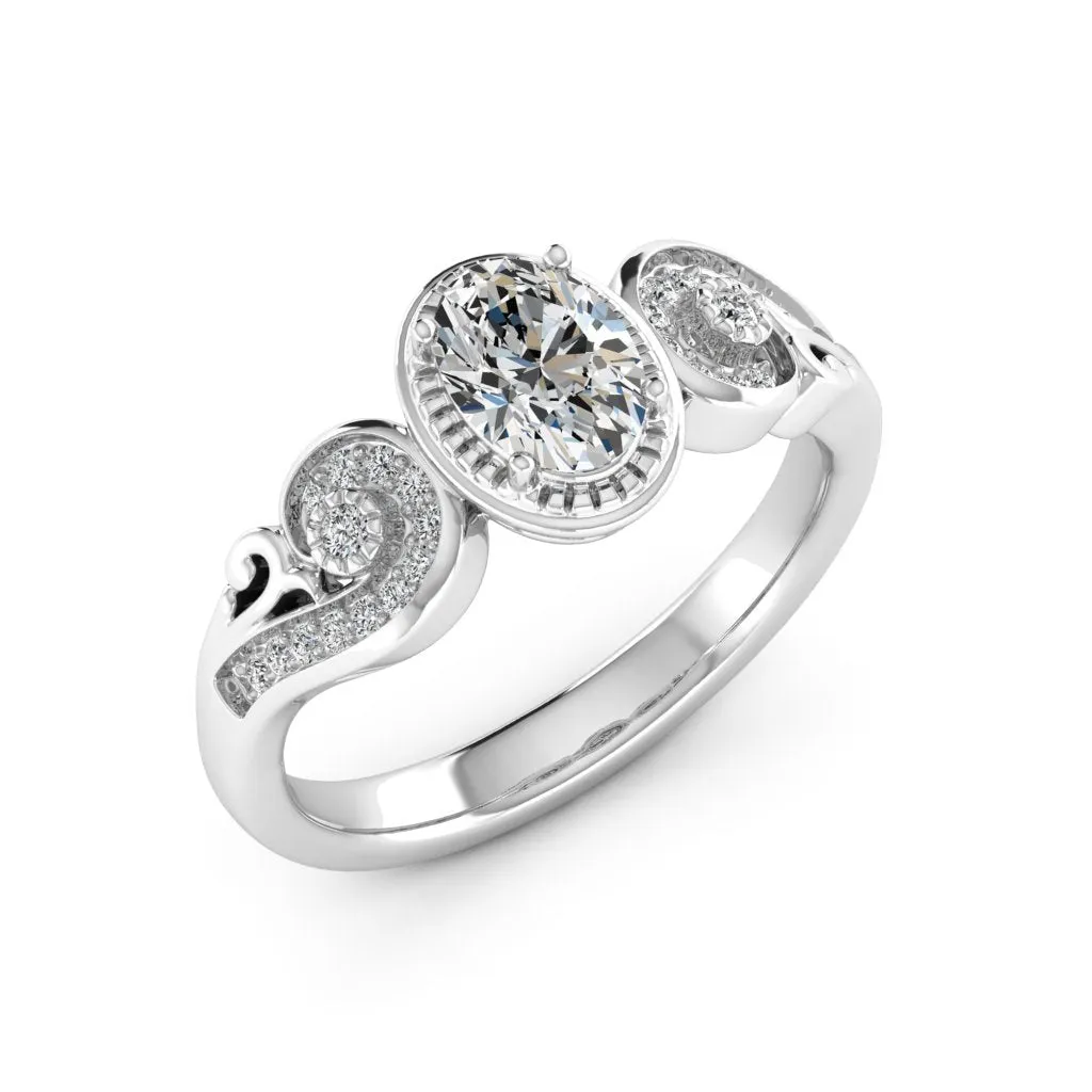 1.05 d.e.w cts Hailey Moissanite Ring