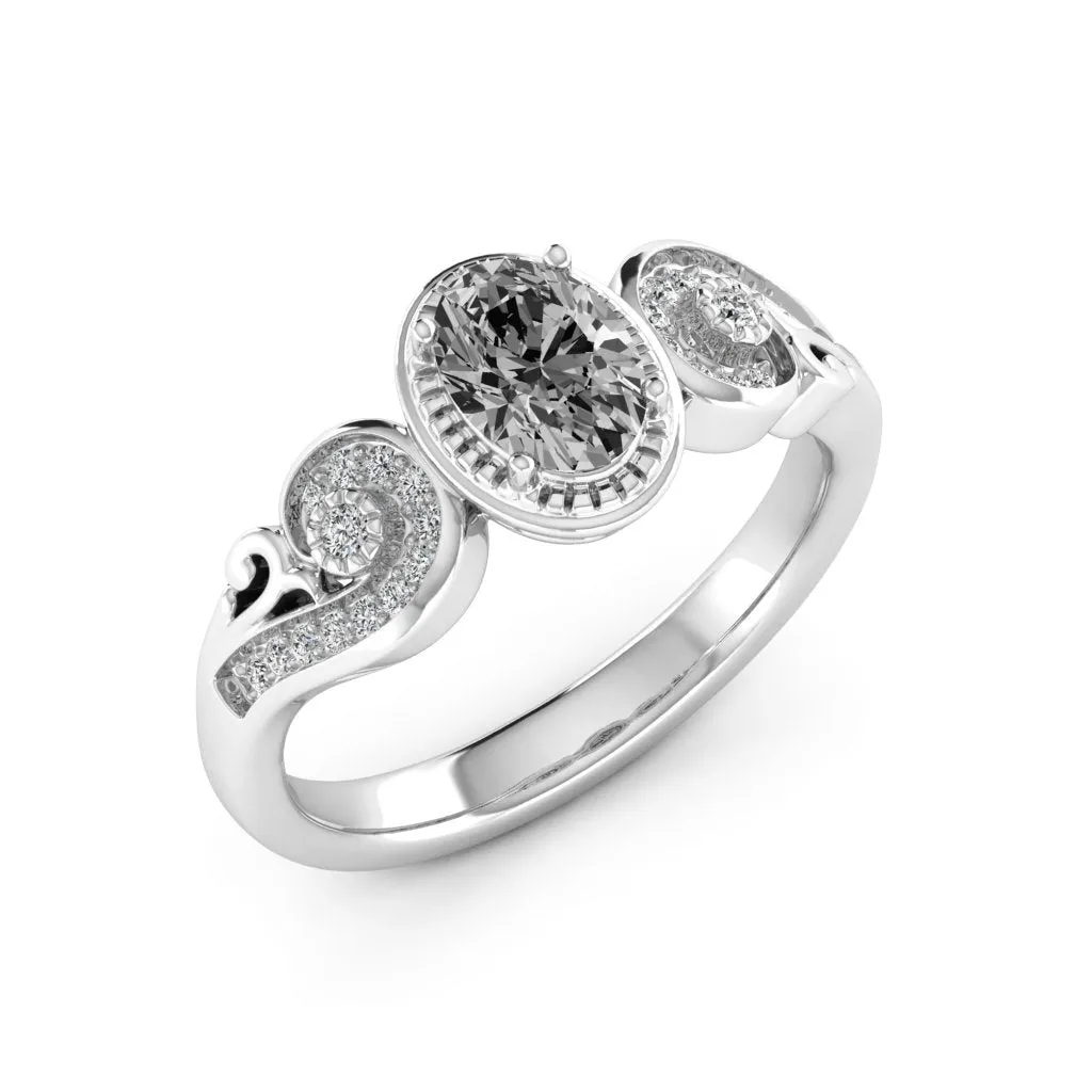 1.05 d.e.w cts Hailey Moissanite Ring