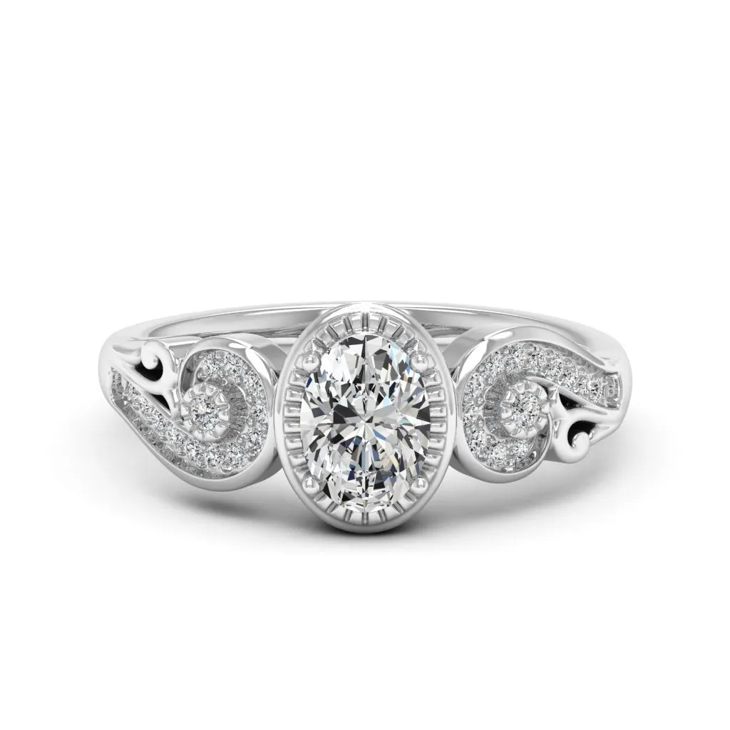 1.05 d.e.w cts Hailey Moissanite Ring