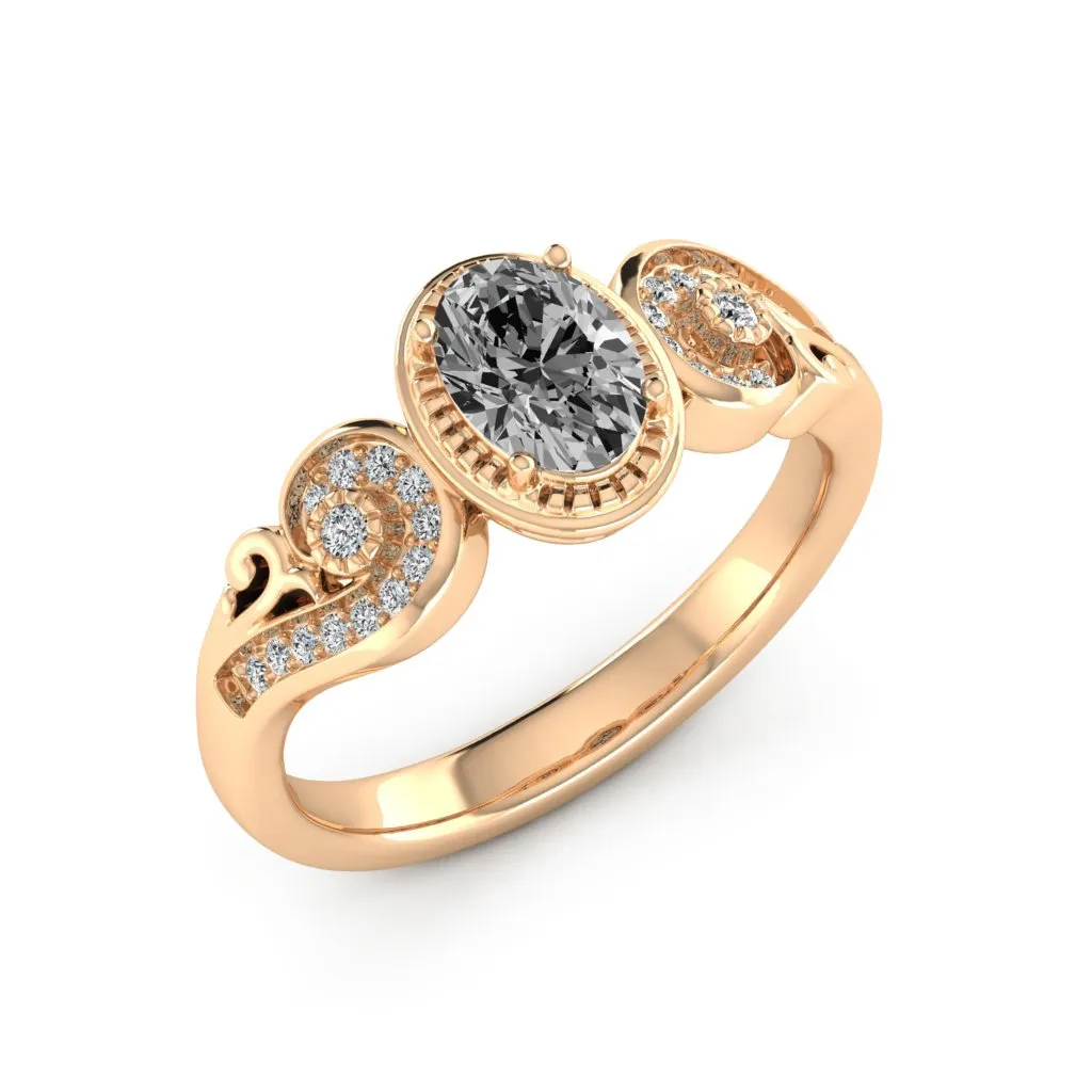1.05 d.e.w cts Hailey Moissanite Ring