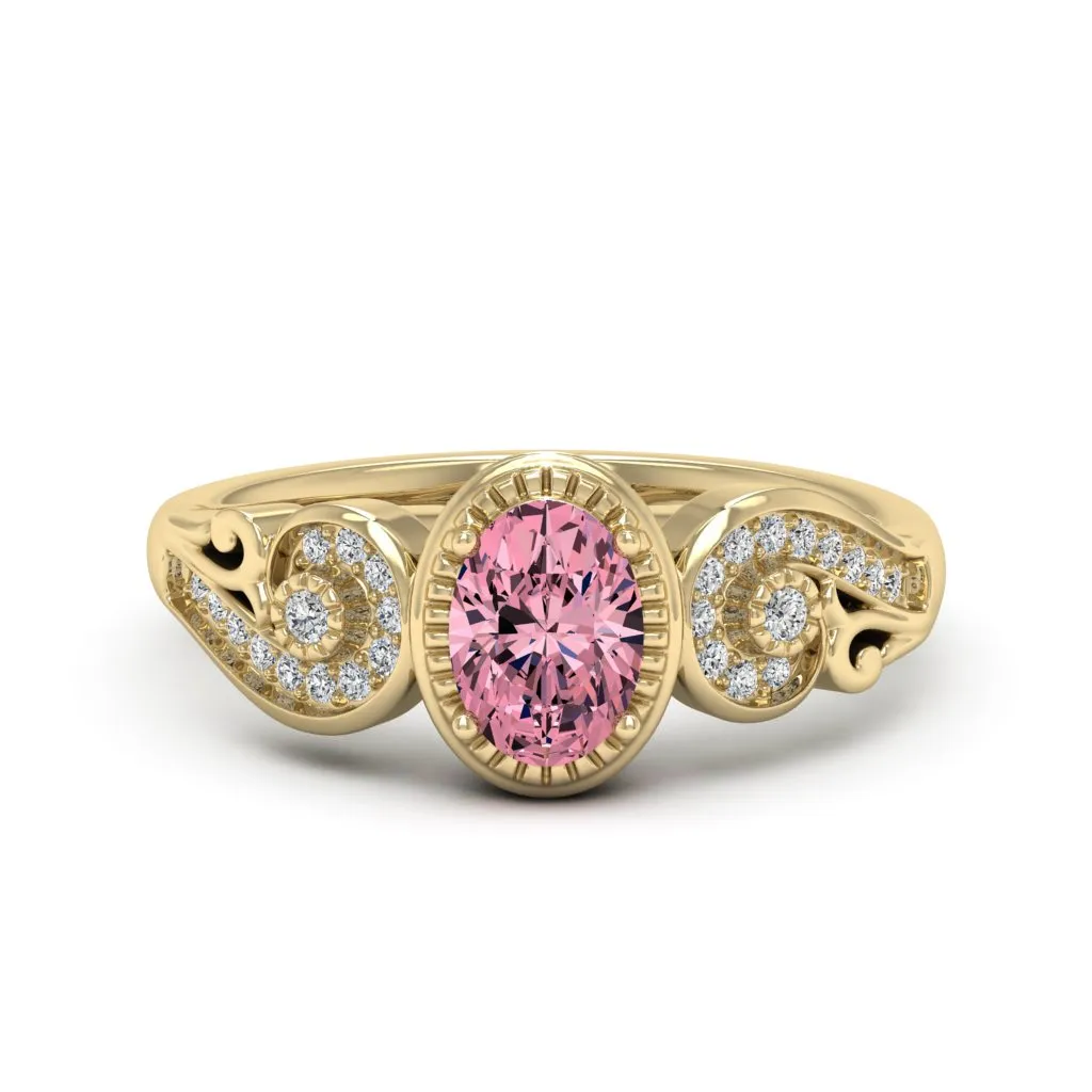 1.05 d.e.w cts Hailey Moissanite Ring