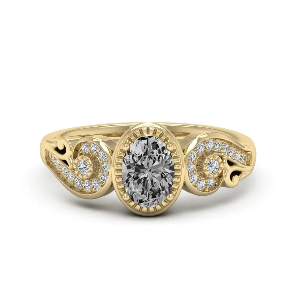 1.05 d.e.w cts Hailey Moissanite Ring