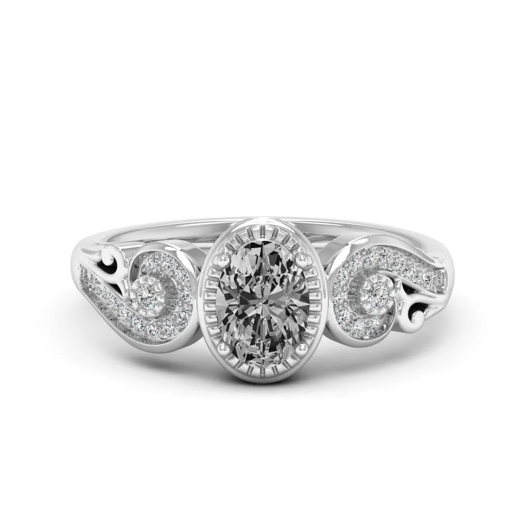 1.05 d.e.w cts Hailey Moissanite Ring