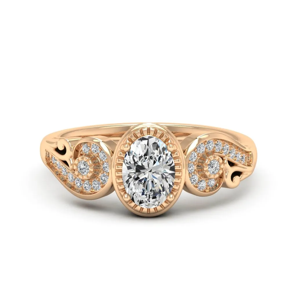 1.05 d.e.w cts Hailey Moissanite Ring
