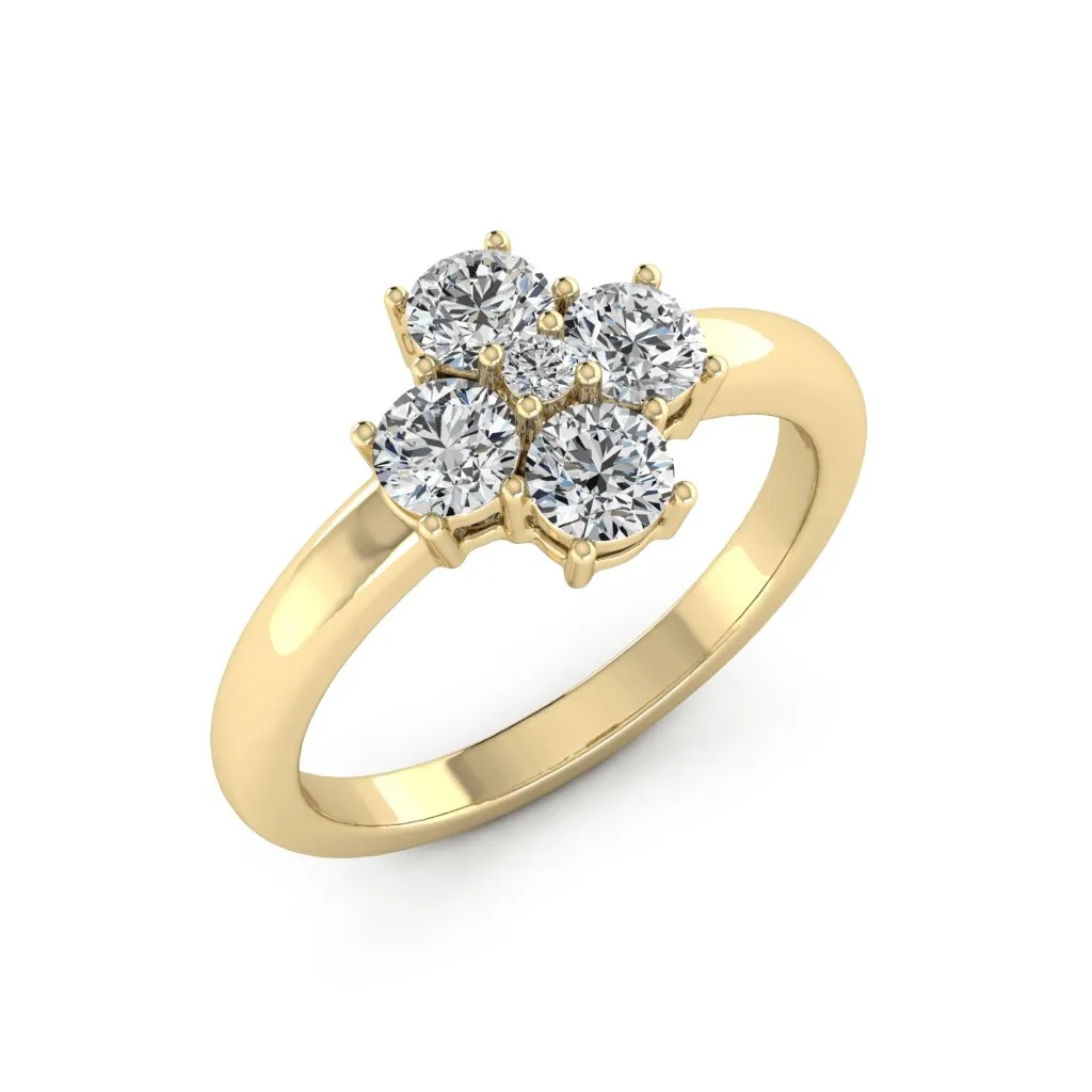 1.06 d.e.w cts Donna Moissanite Ring