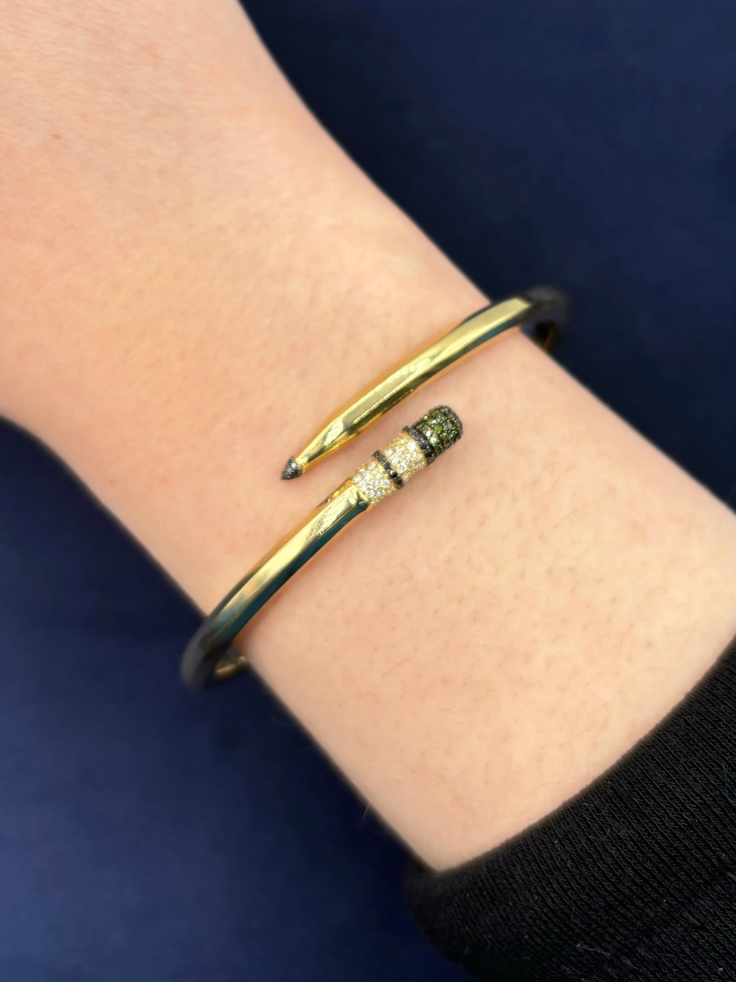 10K Custom Pencil Bangle Bracelet