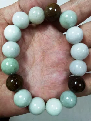 10%OFF- 55-60 mm Certified Natural Jadeite Emerald A Jade Stretchy-Bracelet《Grade A》W0108
