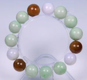 10%OFF- 55-62mm Certified Natural Jadeite Emerald Jade Stretchy-Bracelet《Grade A》N0071