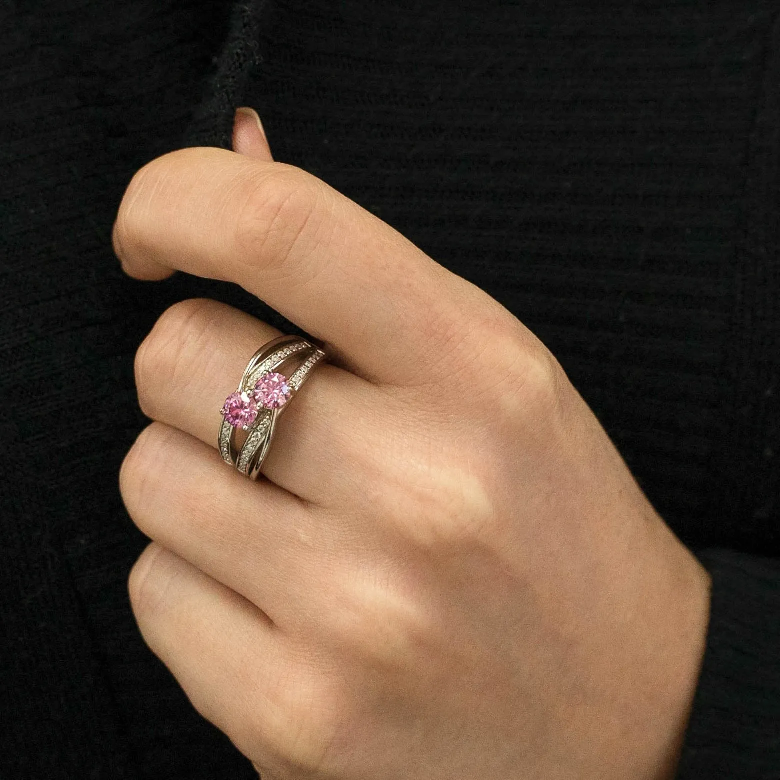 1.17 d.e.w cts Annabella Moissanite Ring