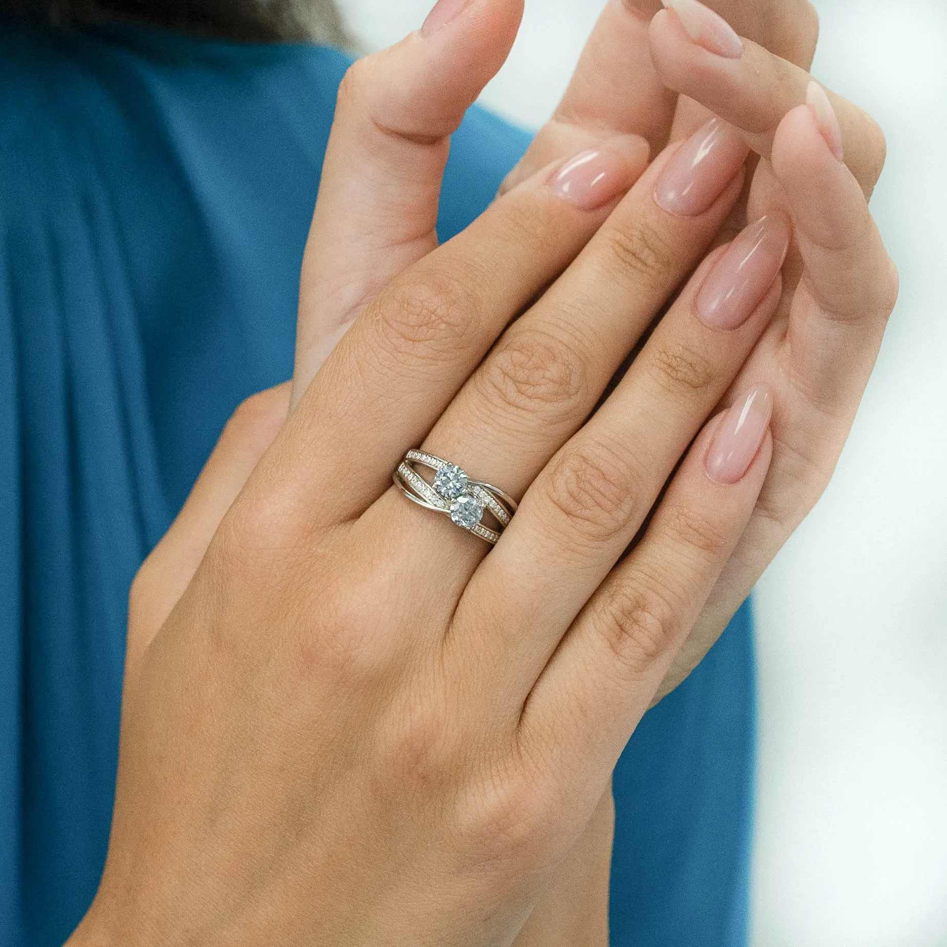 1.17 d.e.w cts Annabella Moissanite Ring