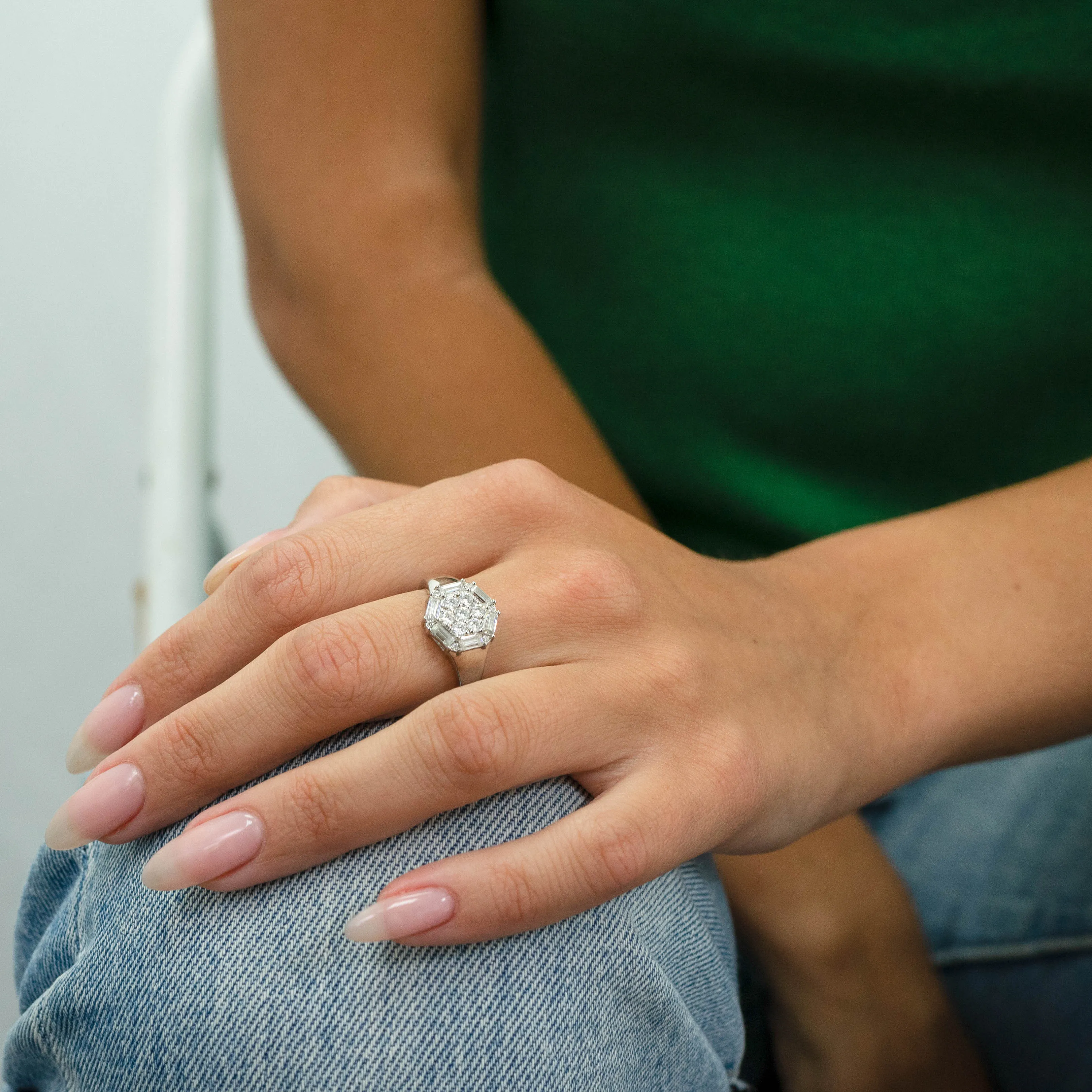 1.17 d.e.w cts Estella Moissanite Ring