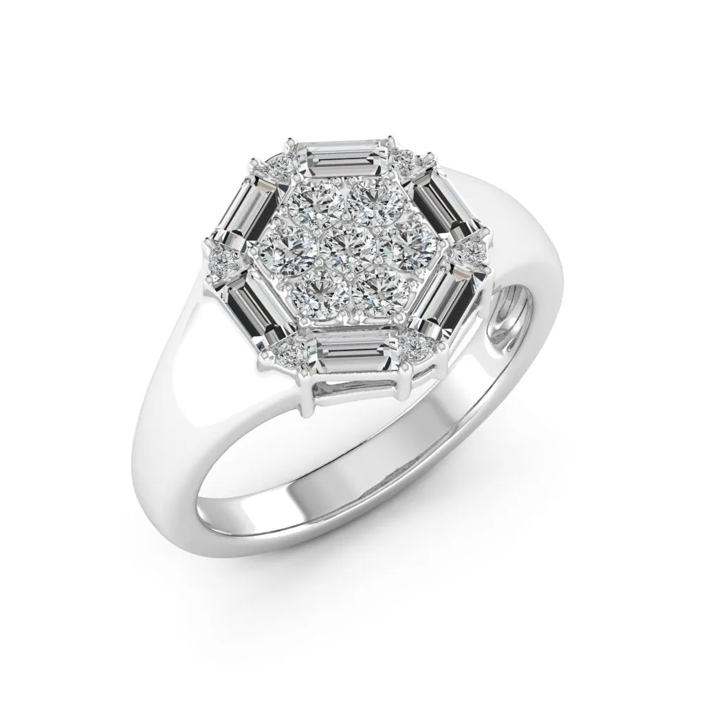 1.17 d.e.w cts Estella Moissanite Ring