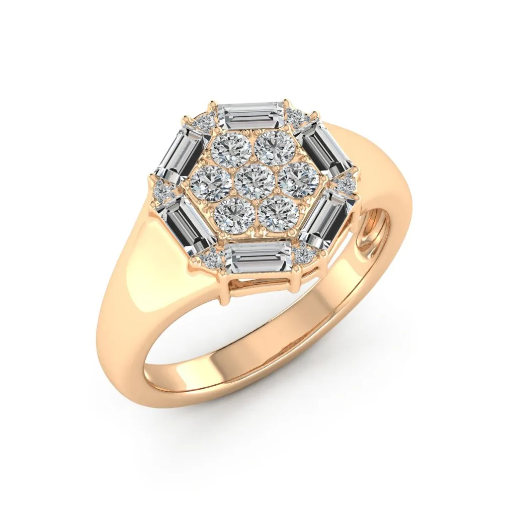 1.17 d.e.w cts Estella Moissanite Ring