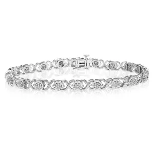1/2 cttw Lab Grown Diamond Tennis Bracelet in Silver