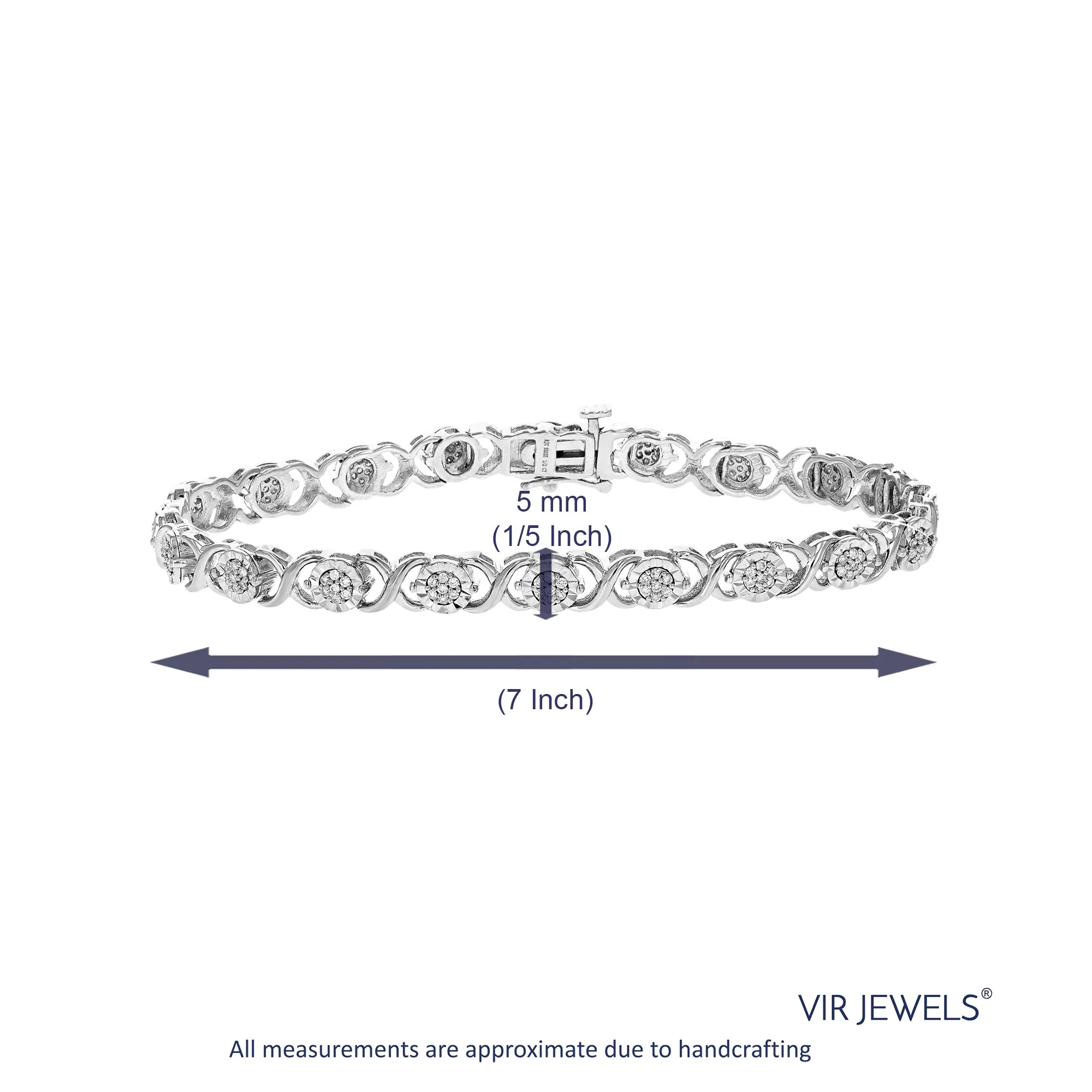 1/2 cttw Lab Grown Diamond Tennis Bracelet in Silver