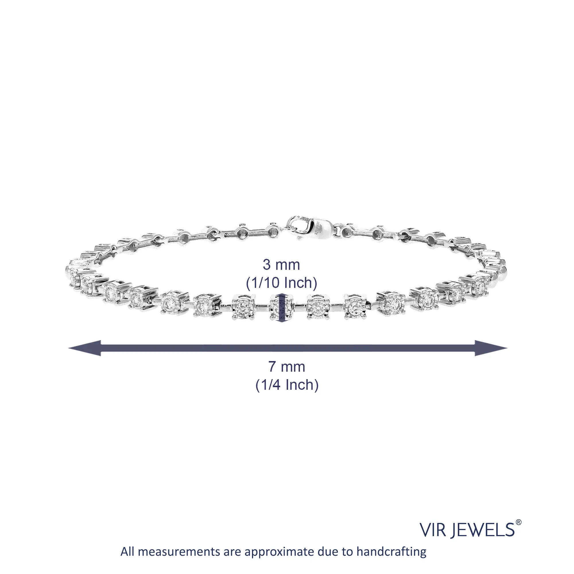 1/2 cttw Lab Grown Diamond Tennis Bracelet in Silver