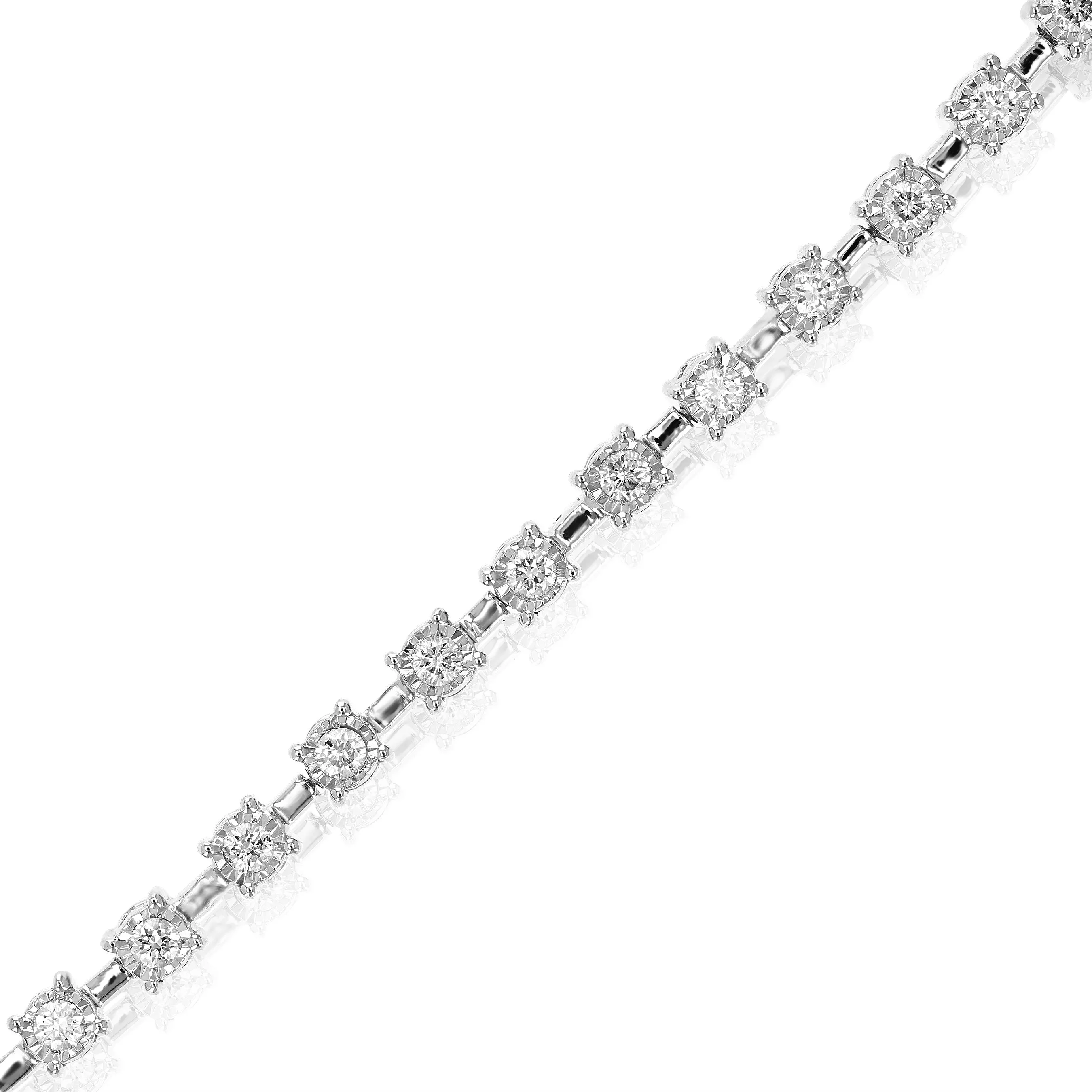 1/2 cttw Lab Grown Diamond Tennis Bracelet in Silver