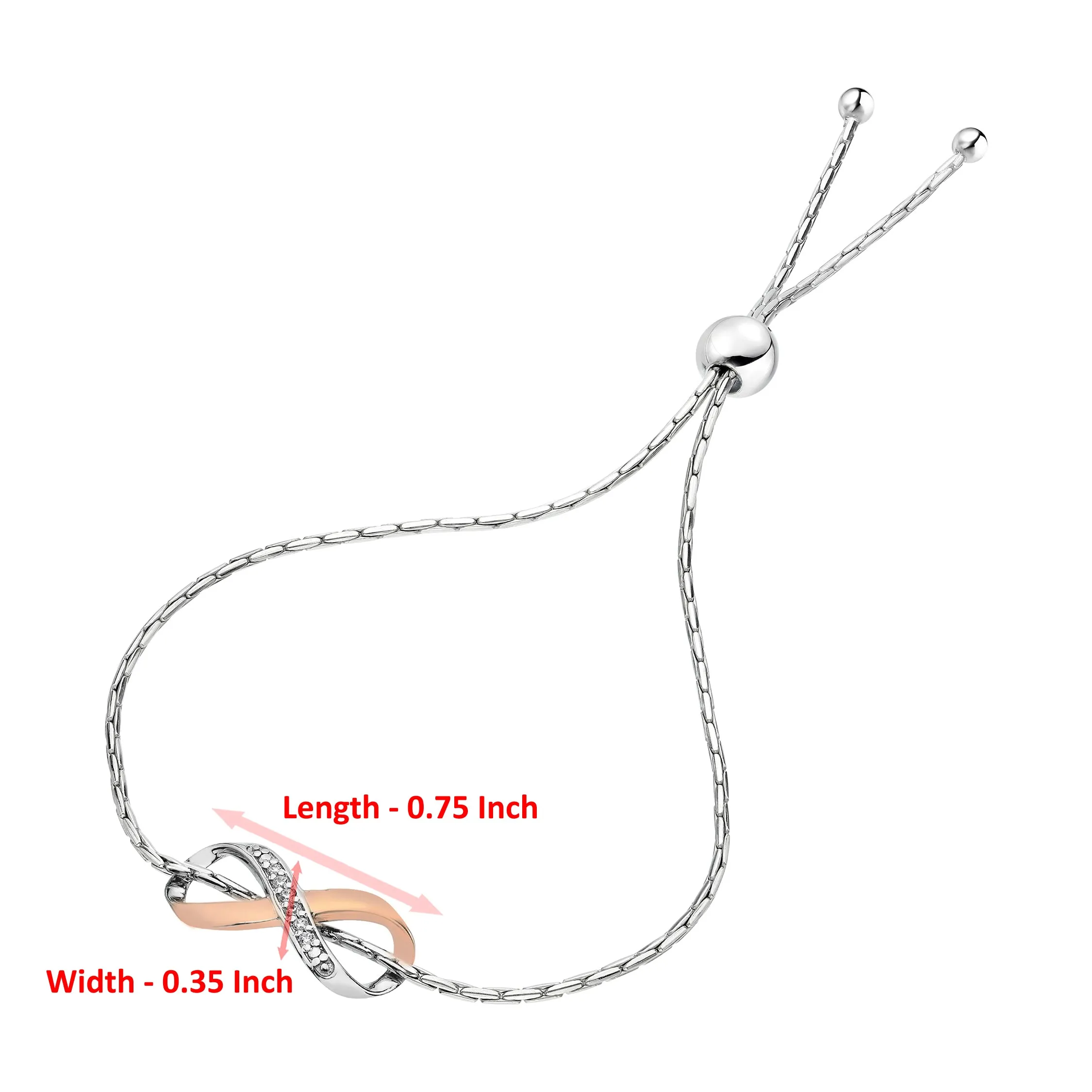 1/20 cttw Diamond Bolo Bracelet in .925 Sterling Silver