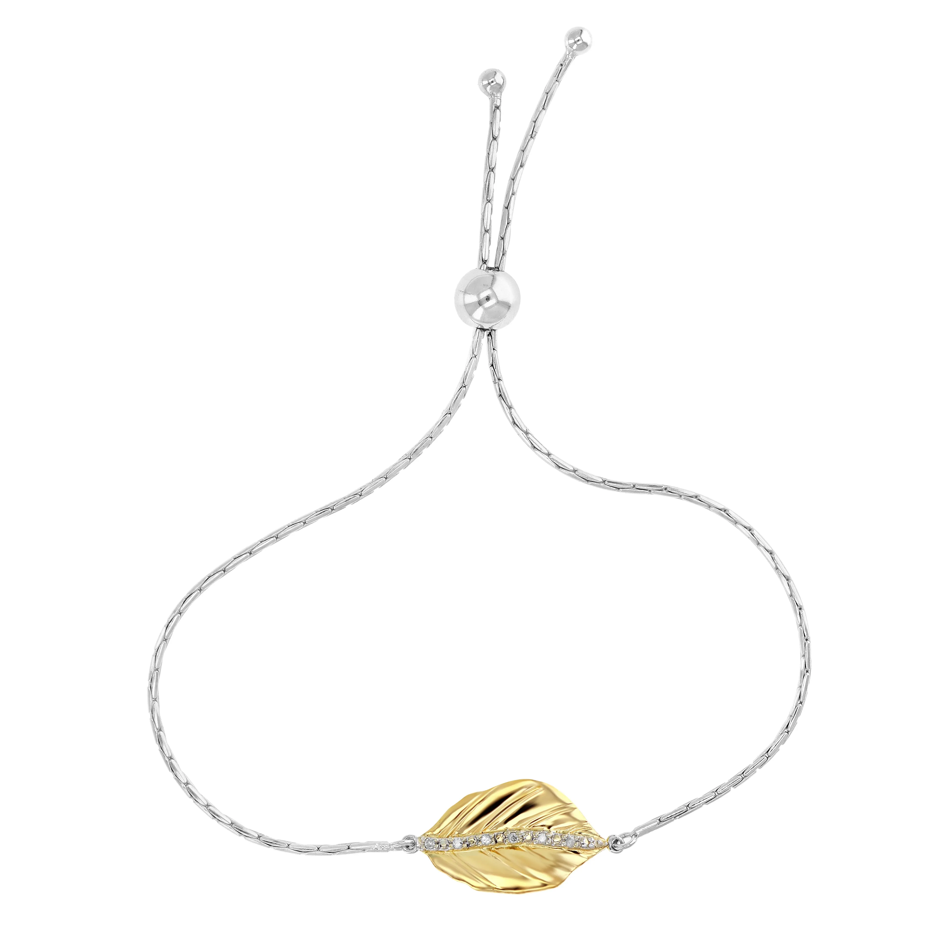 1/20 cttw Diamond Bolo Bracelet in .925 Sterling Silver