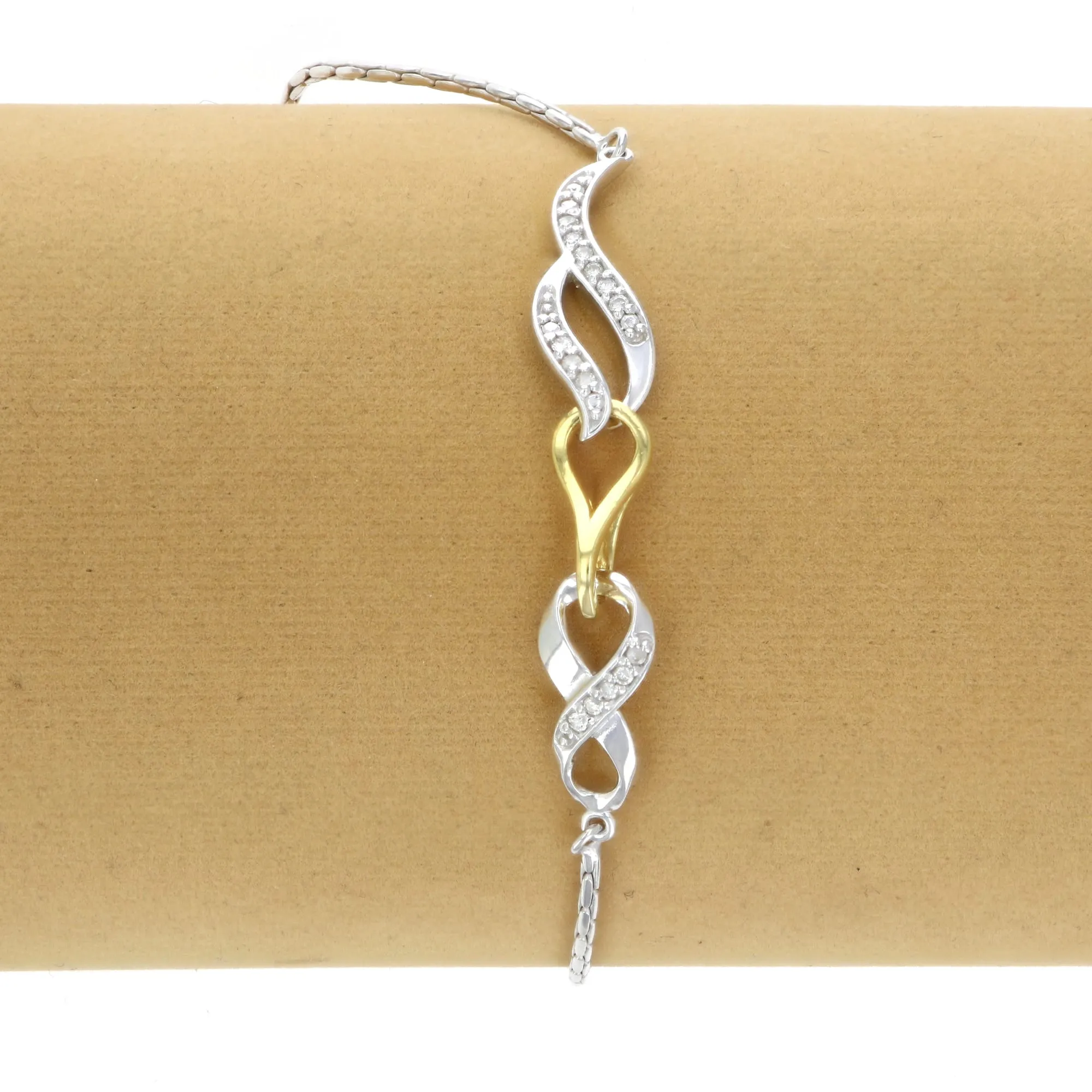 1/20 cttw Diamond Bolo Bracelet in .925 Sterling Silver
