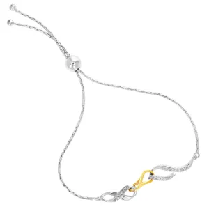 1/20 cttw Diamond Bolo Bracelet in .925 Sterling Silver