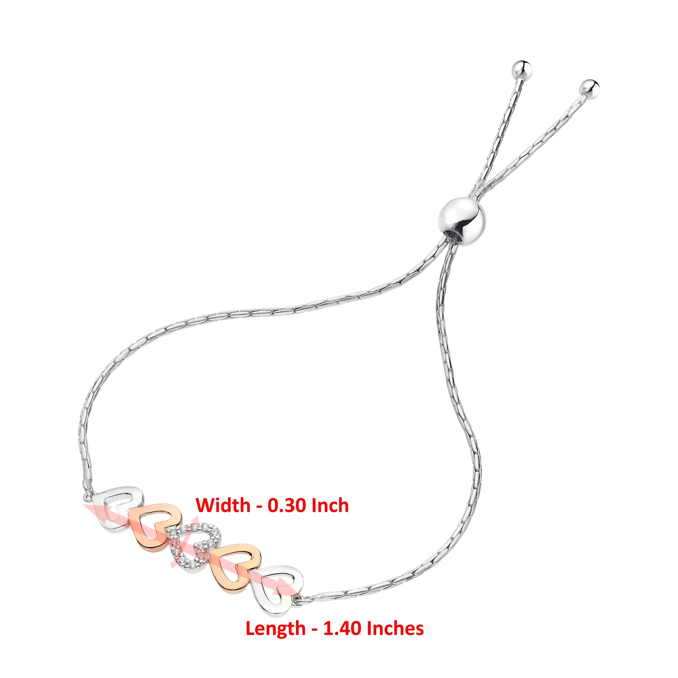 1/20 cttw Diamond Bolo Bracelet in .925 Sterling Silver