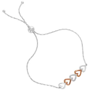 1/20 cttw Diamond Bolo Bracelet in .925 Sterling Silver