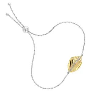 1/20 cttw Diamond Bolo Bracelet in .925 Sterling Silver