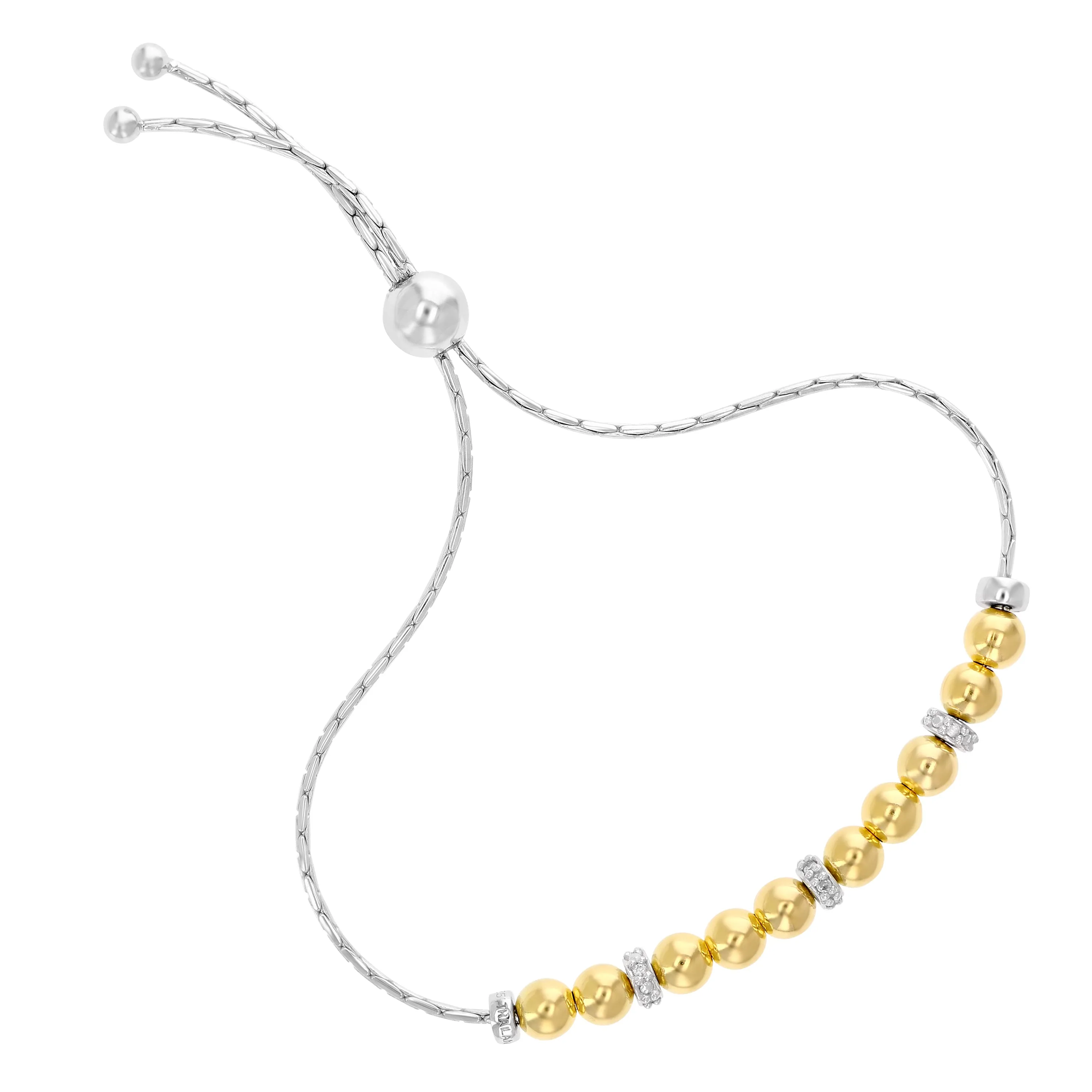 1/20 cttw Diamond Bolo Bracelet in .925 Sterling Silver