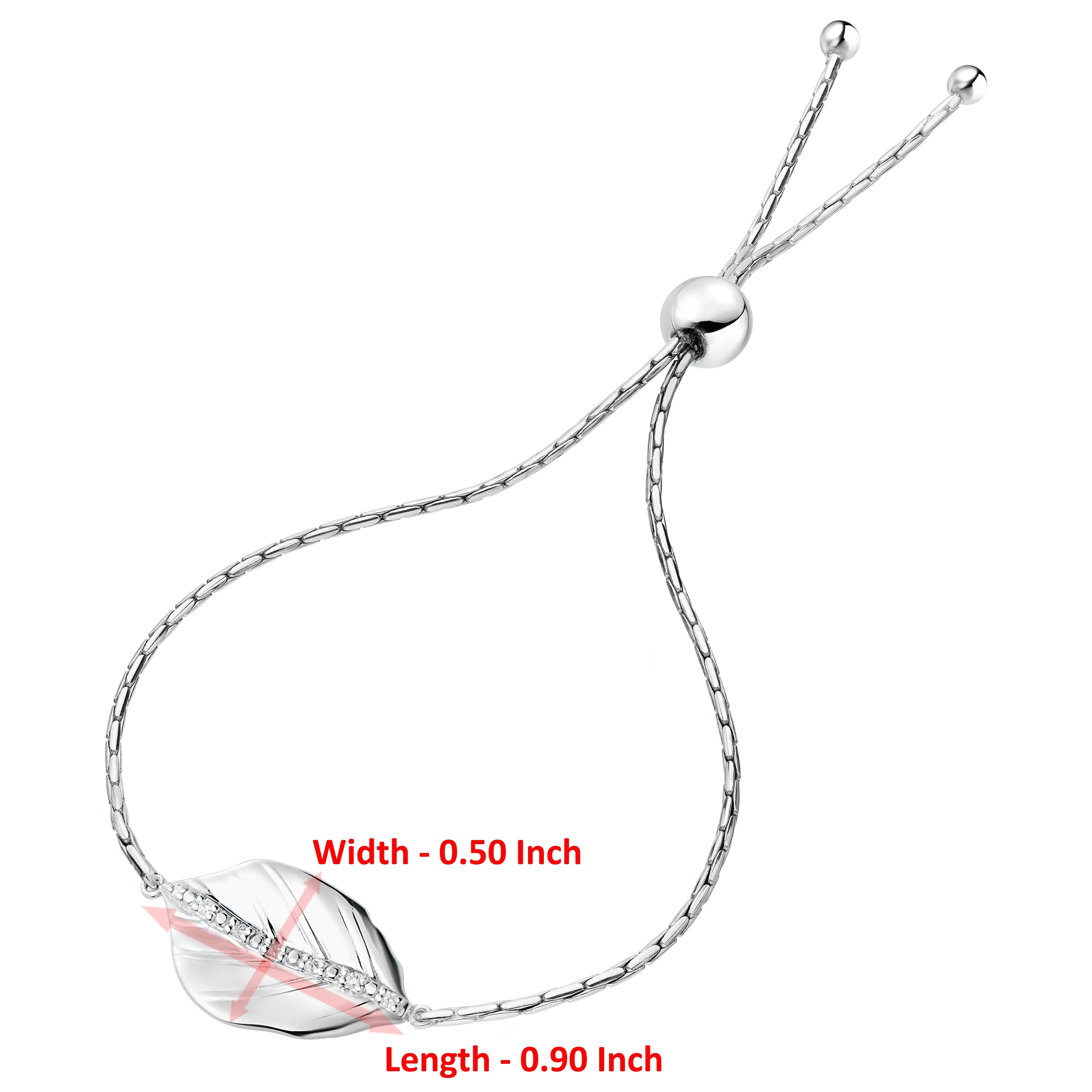 1/20 cttw Diamond Bolo Bracelet in .925 Sterling Silver