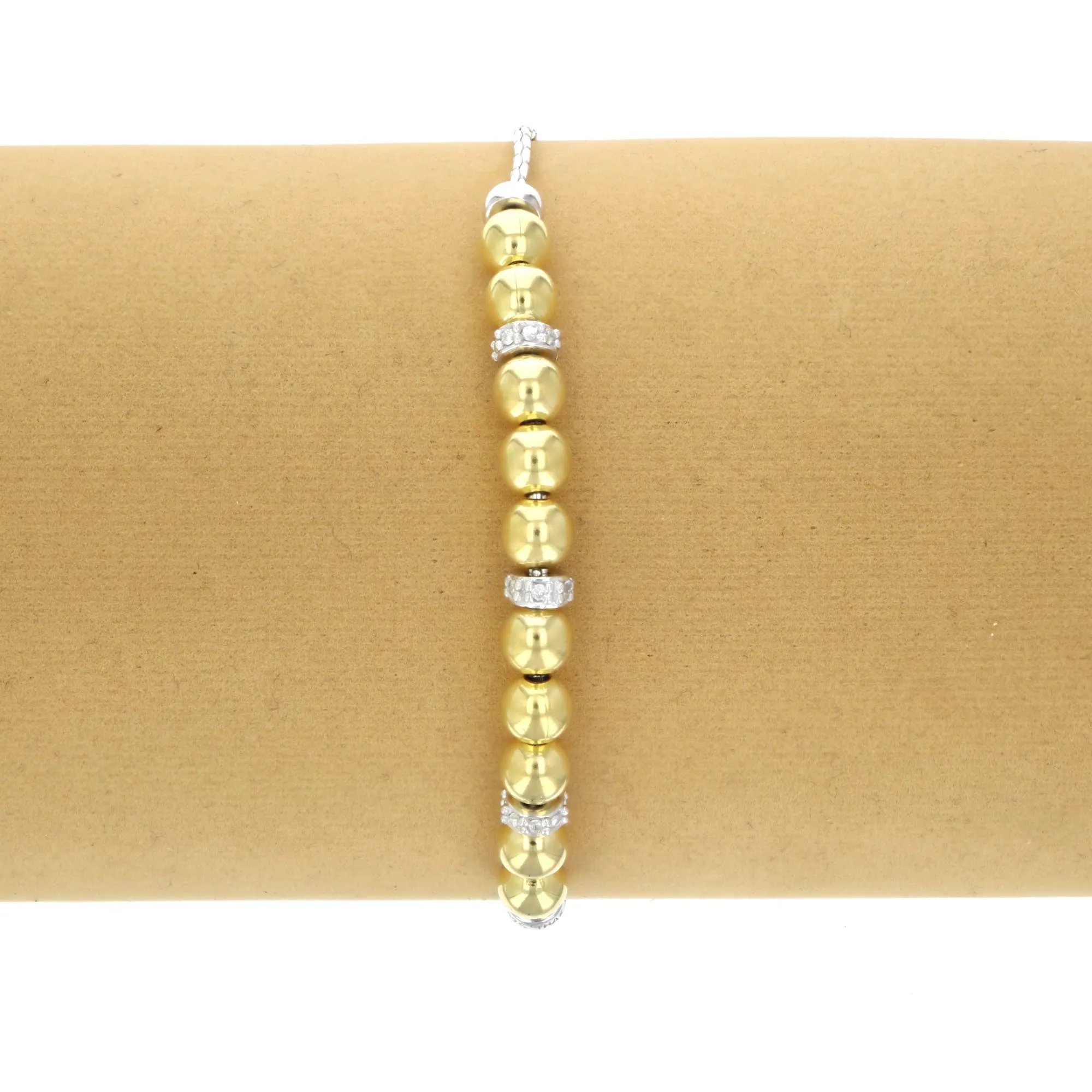 1/20 cttw Diamond Bolo Bracelet in .925 Sterling Silver
