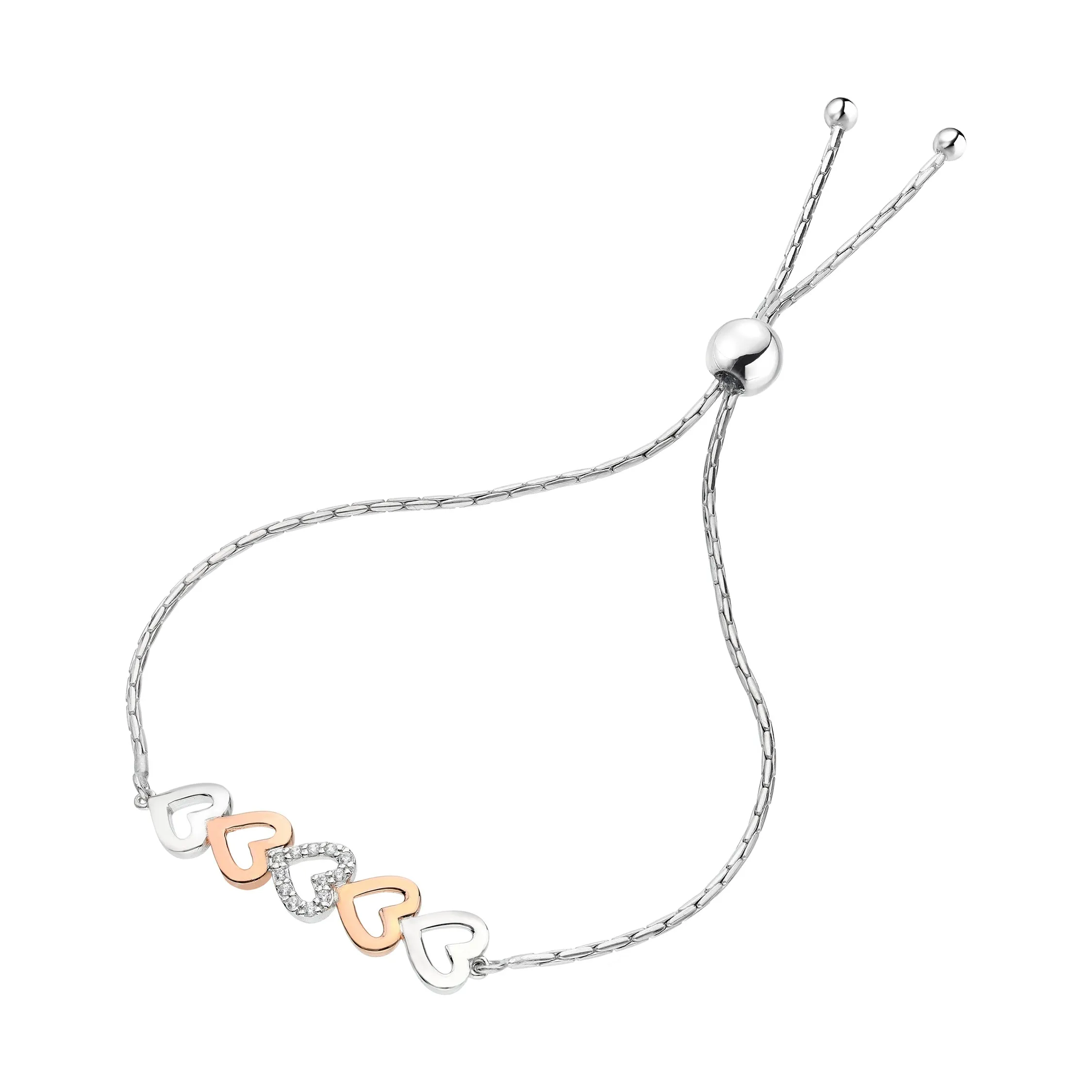 1/20 cttw Diamond Bolo Bracelet in .925 Sterling Silver