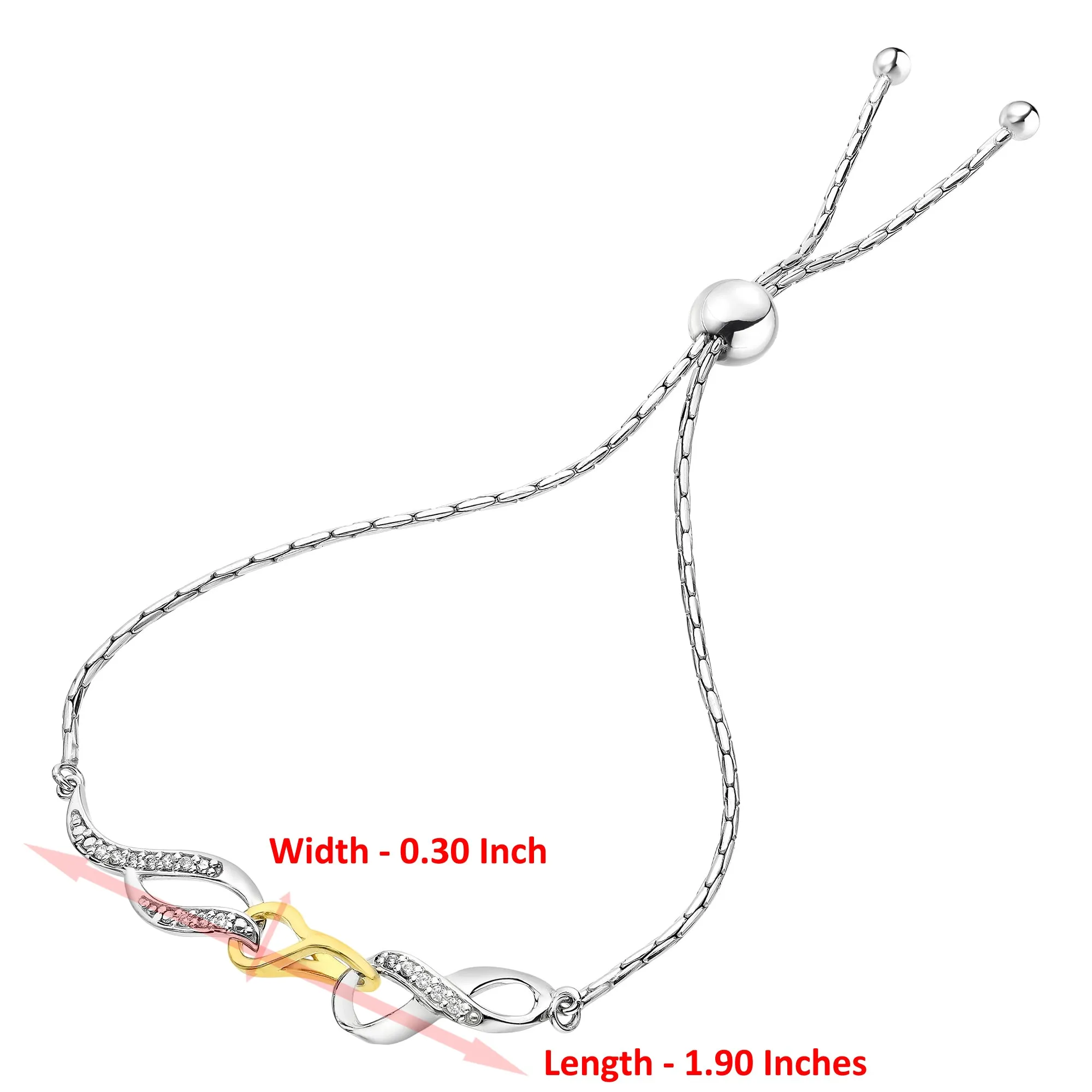 1/20 cttw Diamond Bolo Bracelet in .925 Sterling Silver