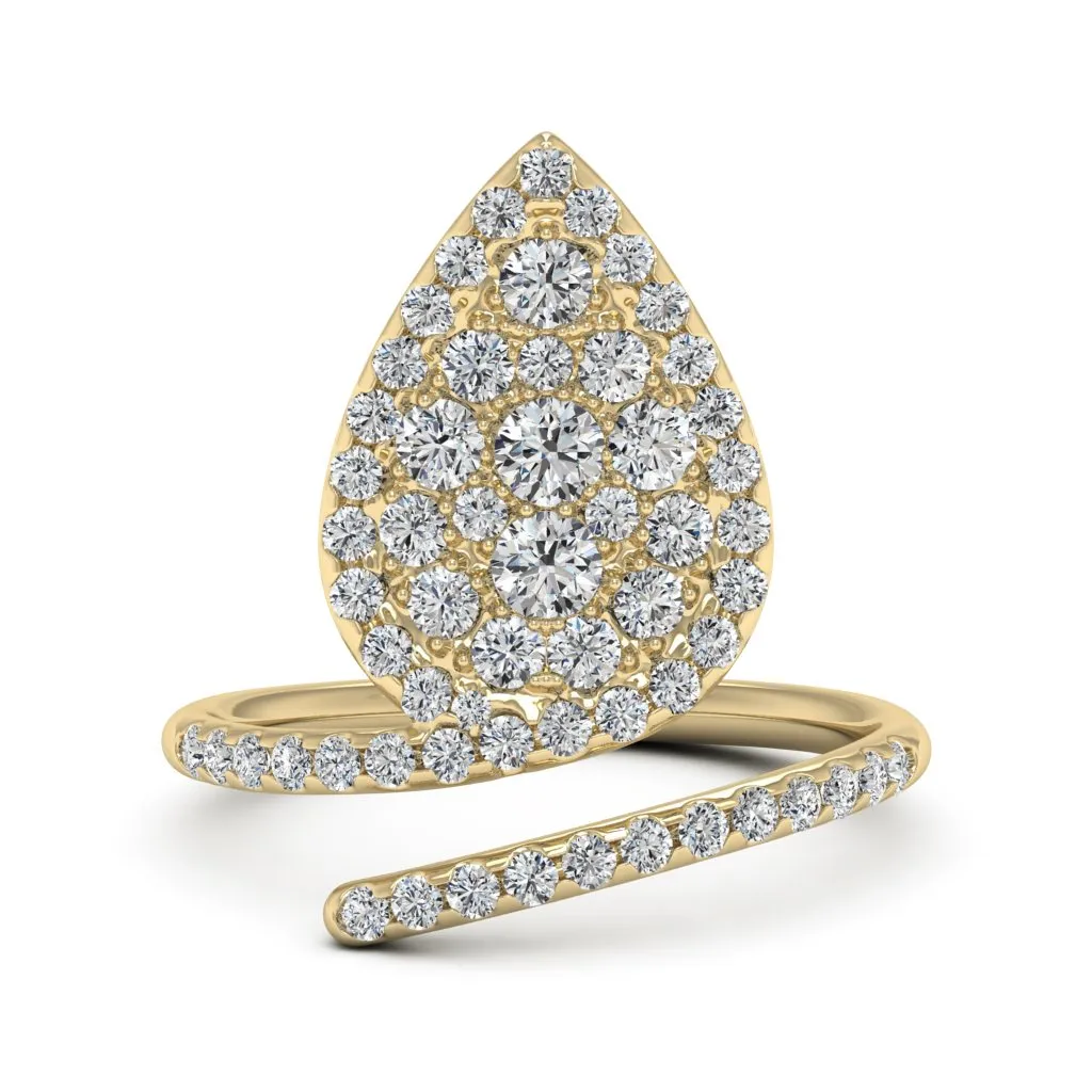 1.20 d.e.w cts Camellia Moissanite Ring