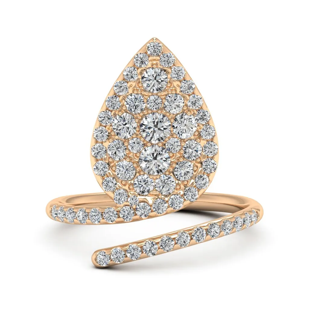 1.20 d.e.w cts Camellia Moissanite Ring
