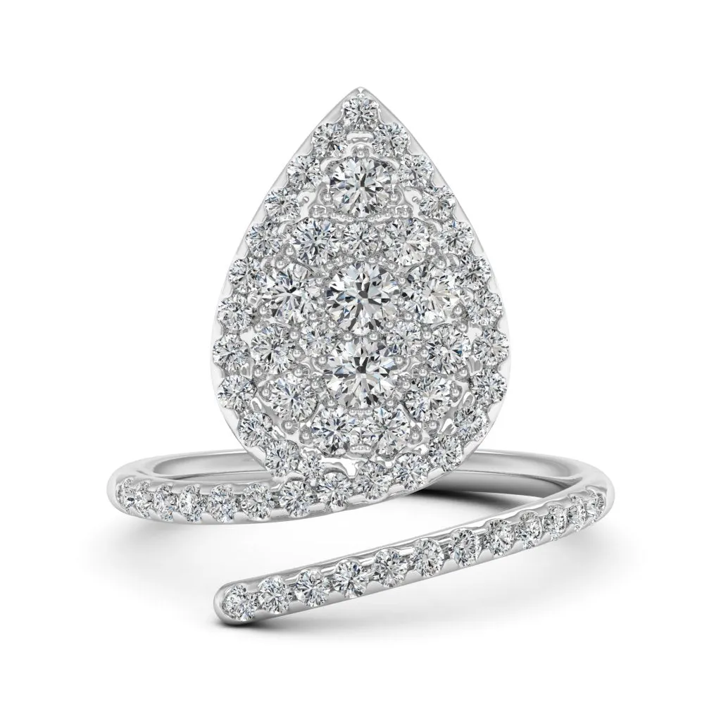1.20 d.e.w cts Camellia Moissanite Ring