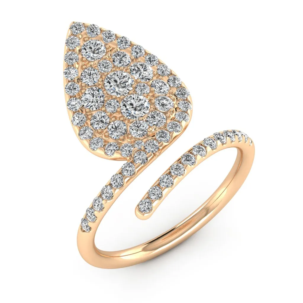 1.20 d.e.w cts Camellia Moissanite Ring
