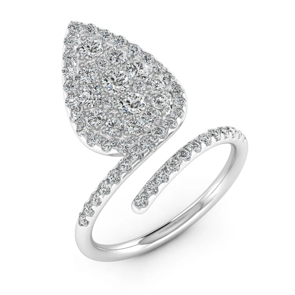 1.20 d.e.w cts Camellia Moissanite Ring
