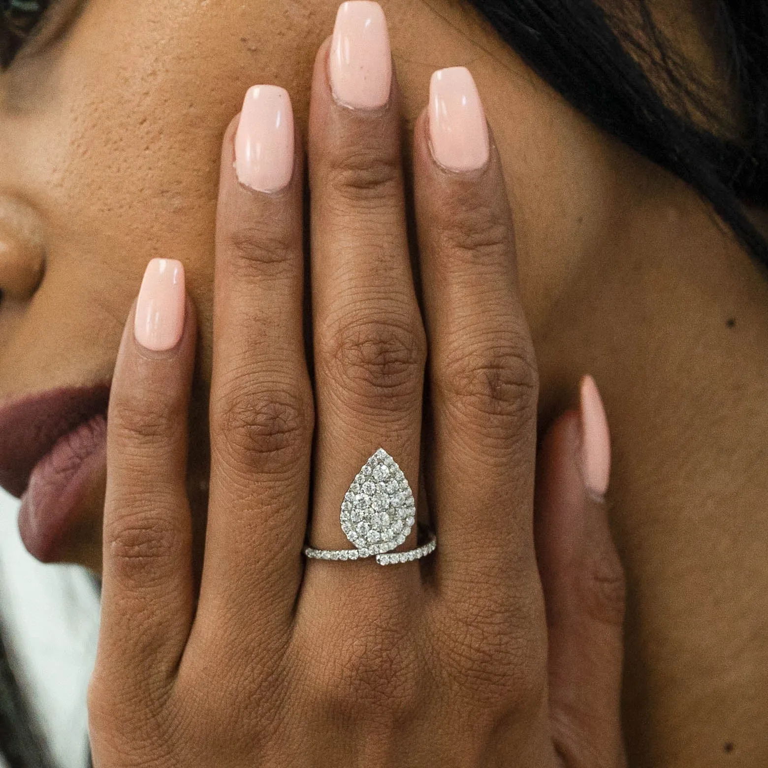 1.20 d.e.w cts Camellia Moissanite Ring