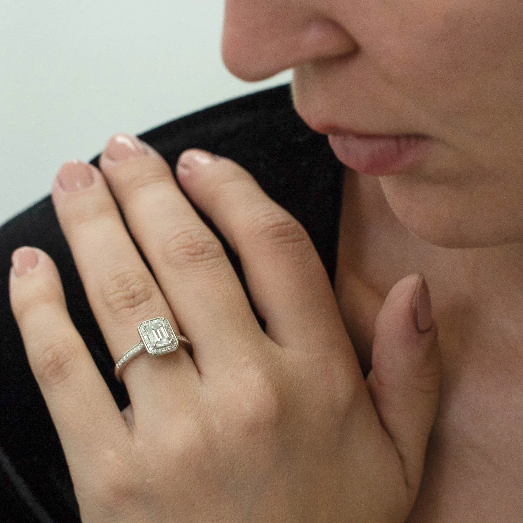 1.24 d.e.w cts Evelyn Moissanite Ring
