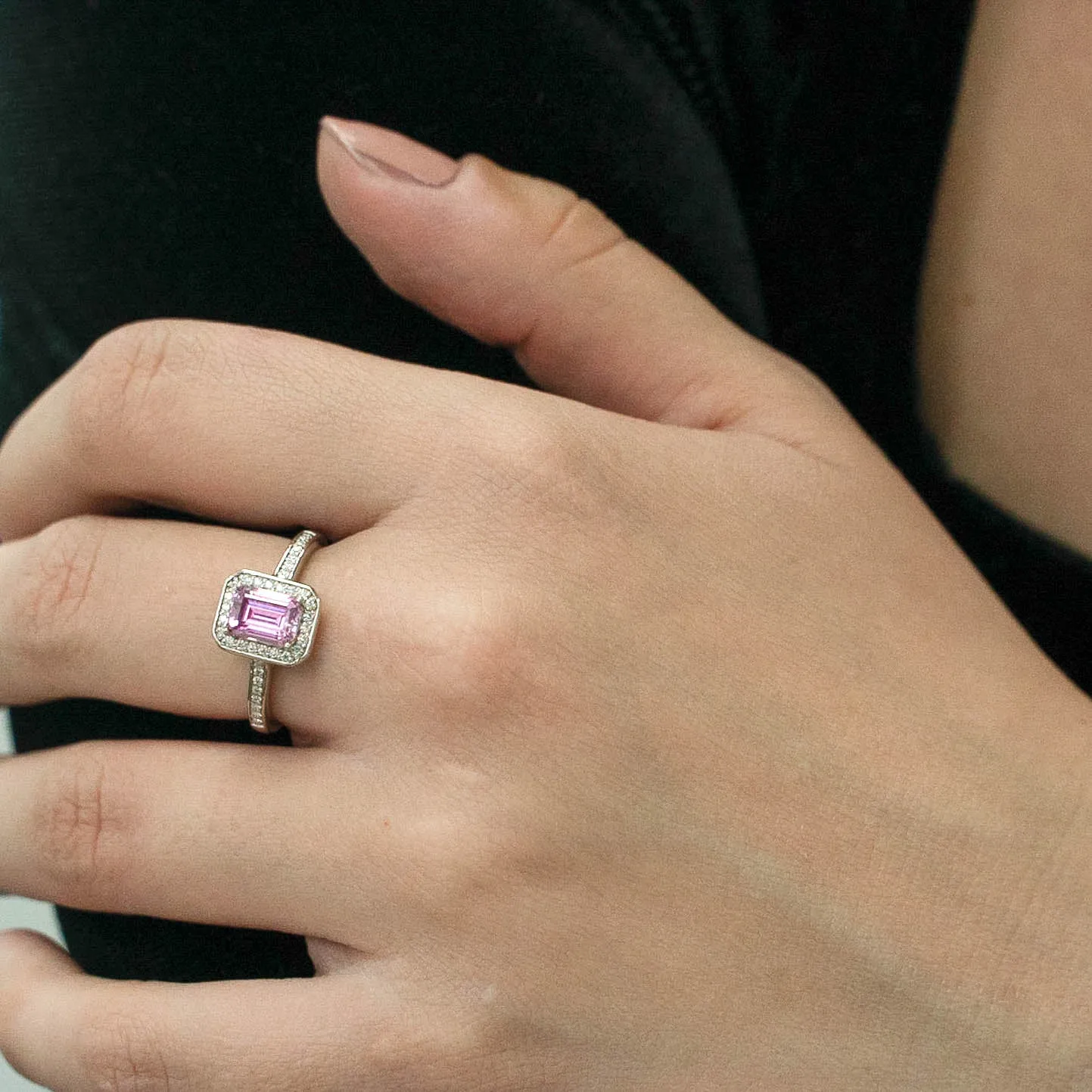 1.24 d.e.w cts Evelyn Moissanite Ring