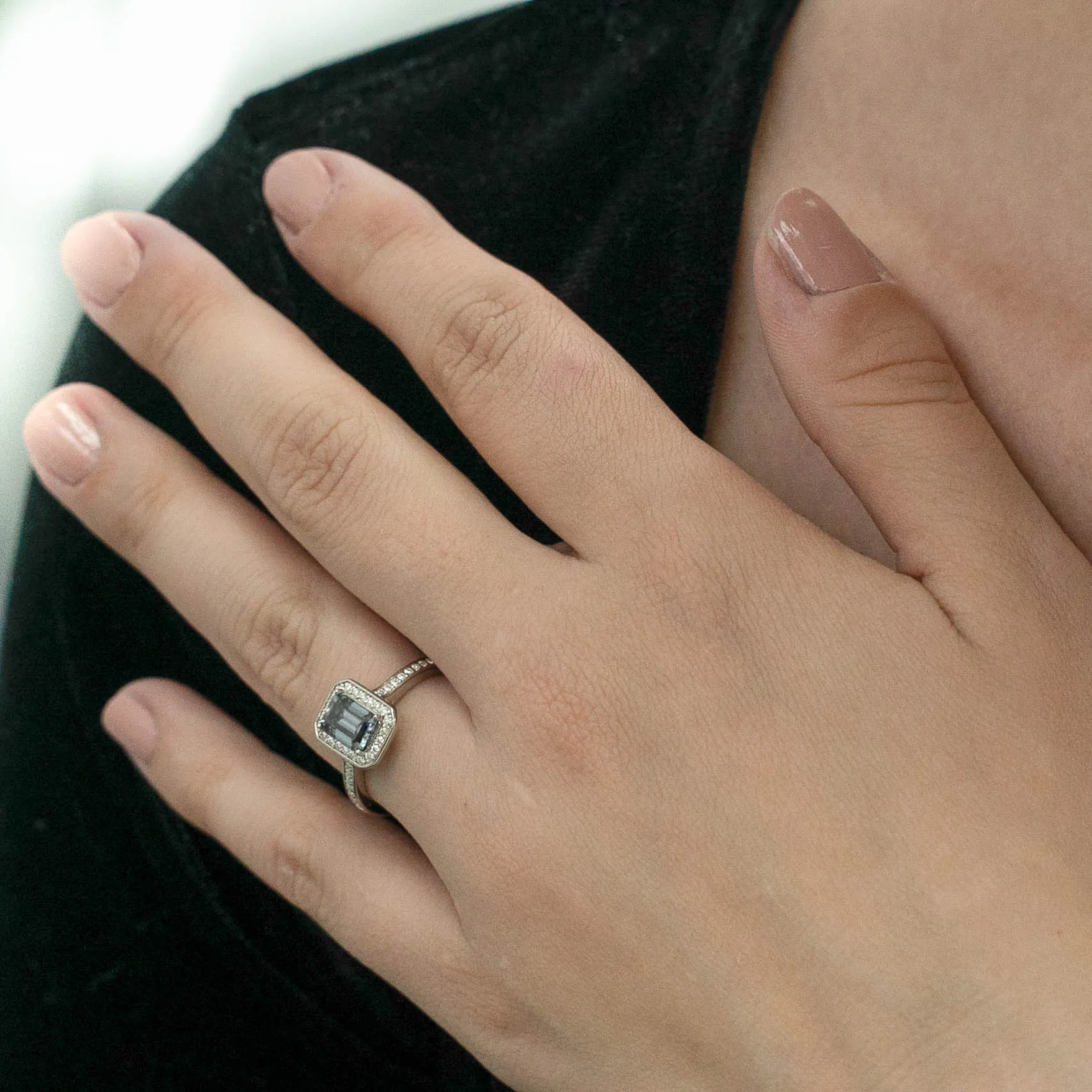 1.24 d.e.w cts Evelyn Moissanite Ring