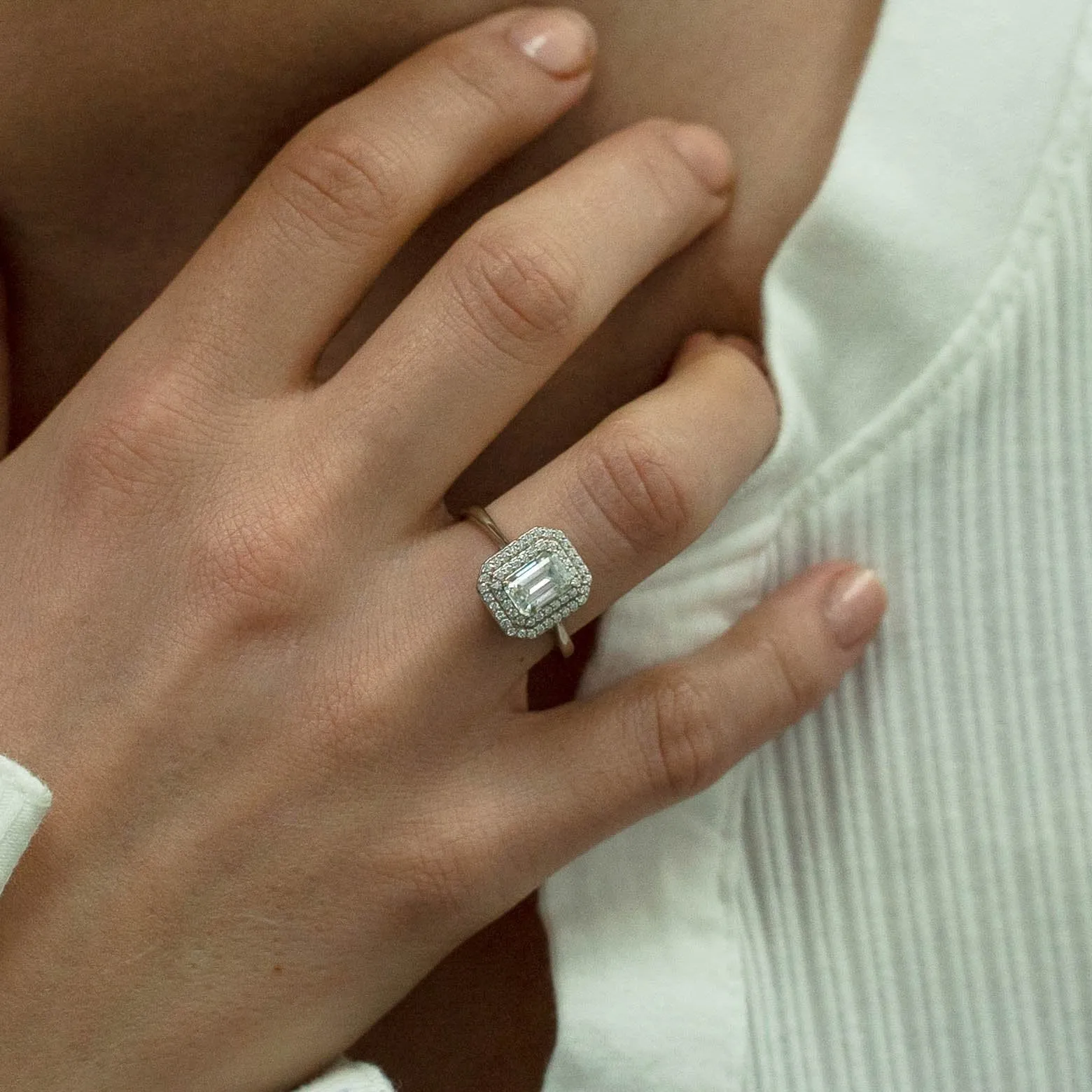 1.31 d.e.w cts Heather Moissanite Ring