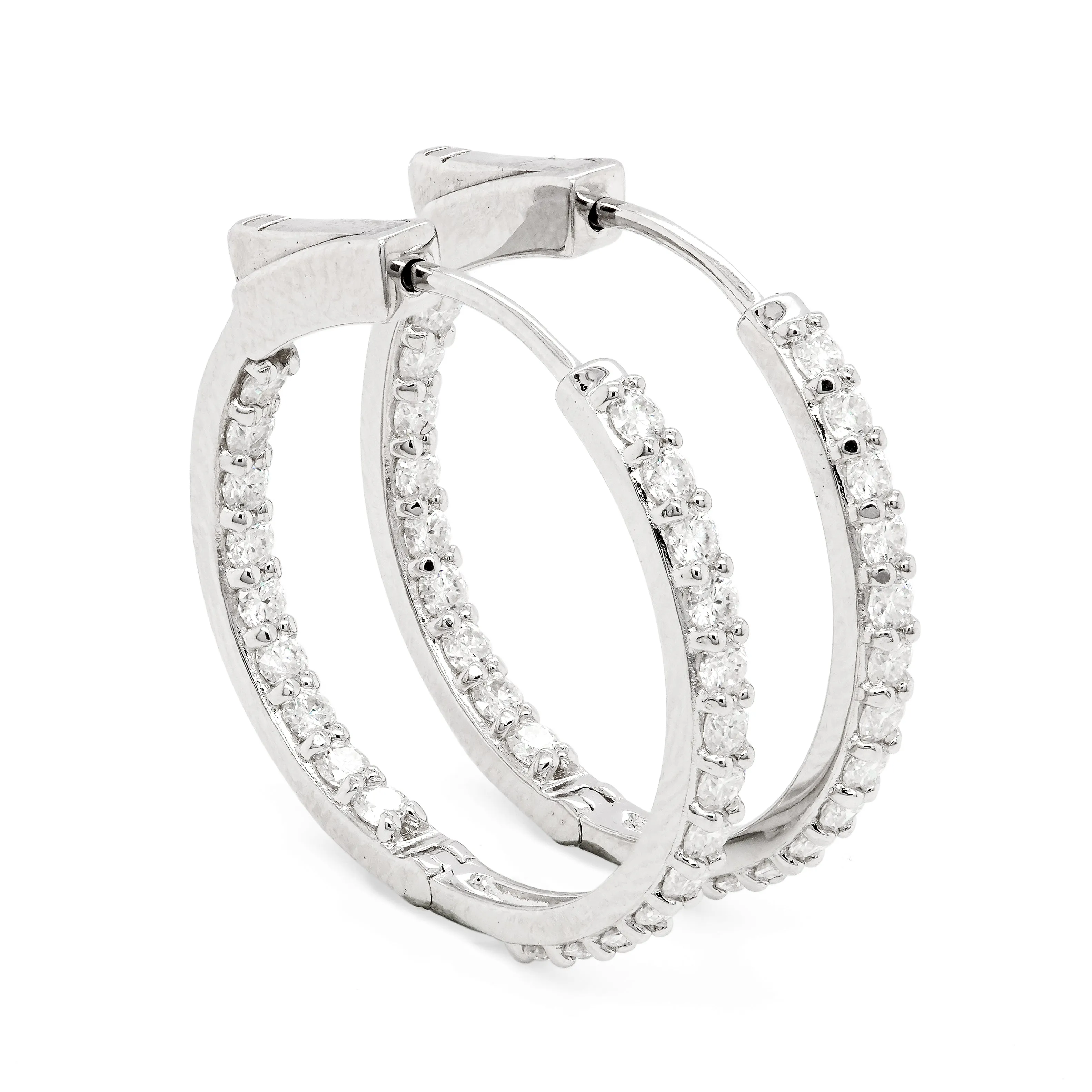 1.32 CTS DEW Moissanite Inside Out Hoop Earrings