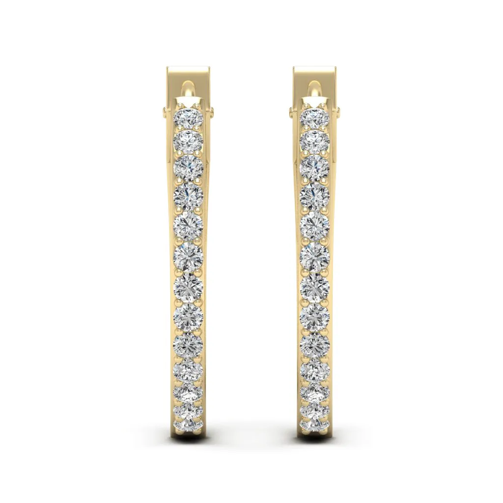 1.32 CTS DEW Moissanite Inside Out Hoop Earrings