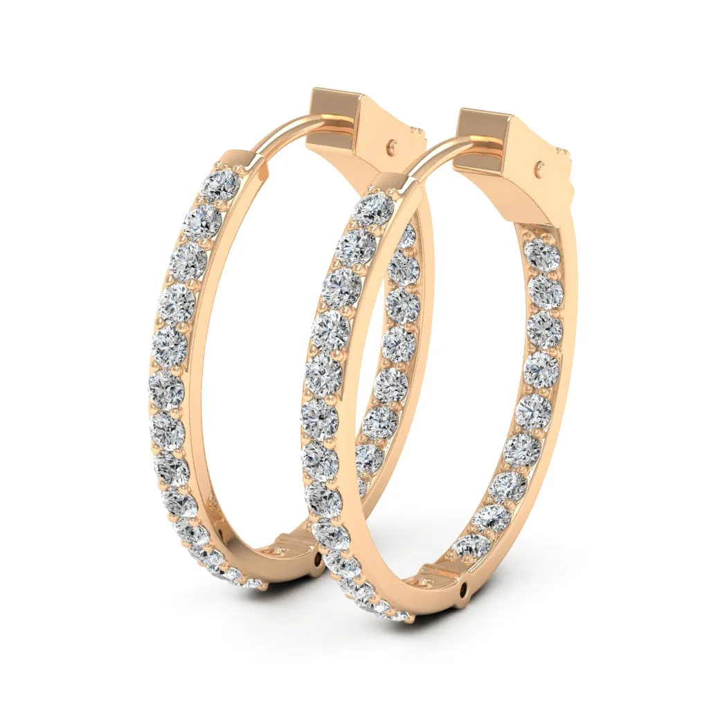 1.32 CTS DEW Moissanite Inside Out Hoop Earrings