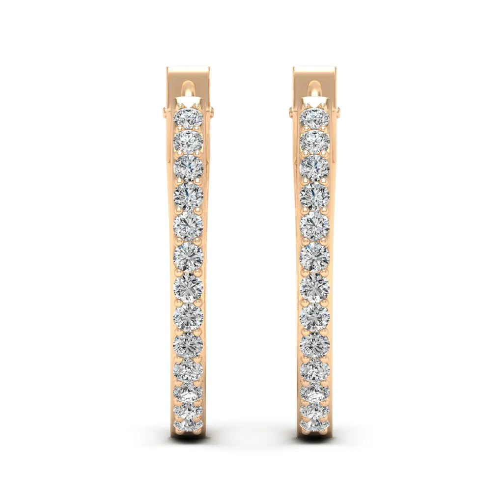 1.32 CTS DEW Moissanite Inside Out Hoop Earrings