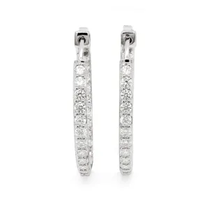 1.32 CTS DEW Moissanite Inside Out Hoop Earrings