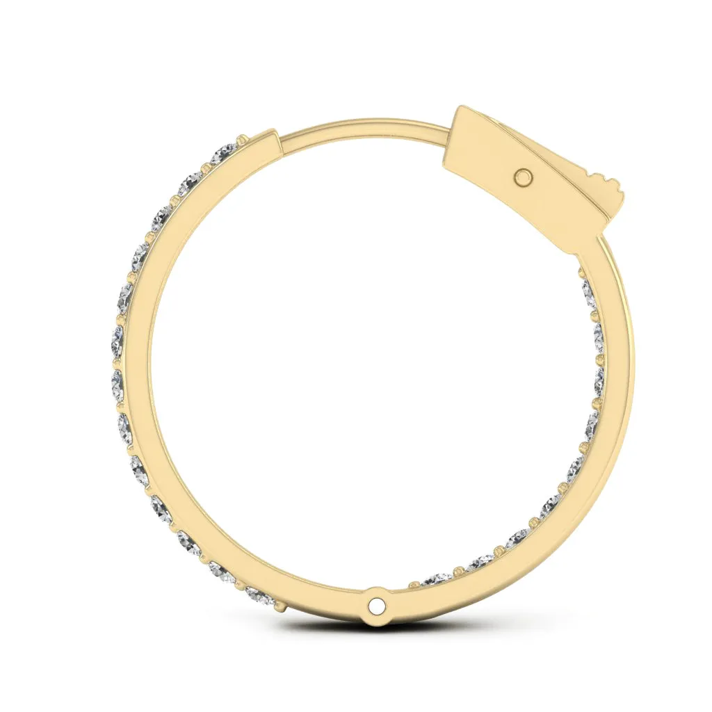 1.32 CTS DEW Moissanite Inside Out Hoop Earrings